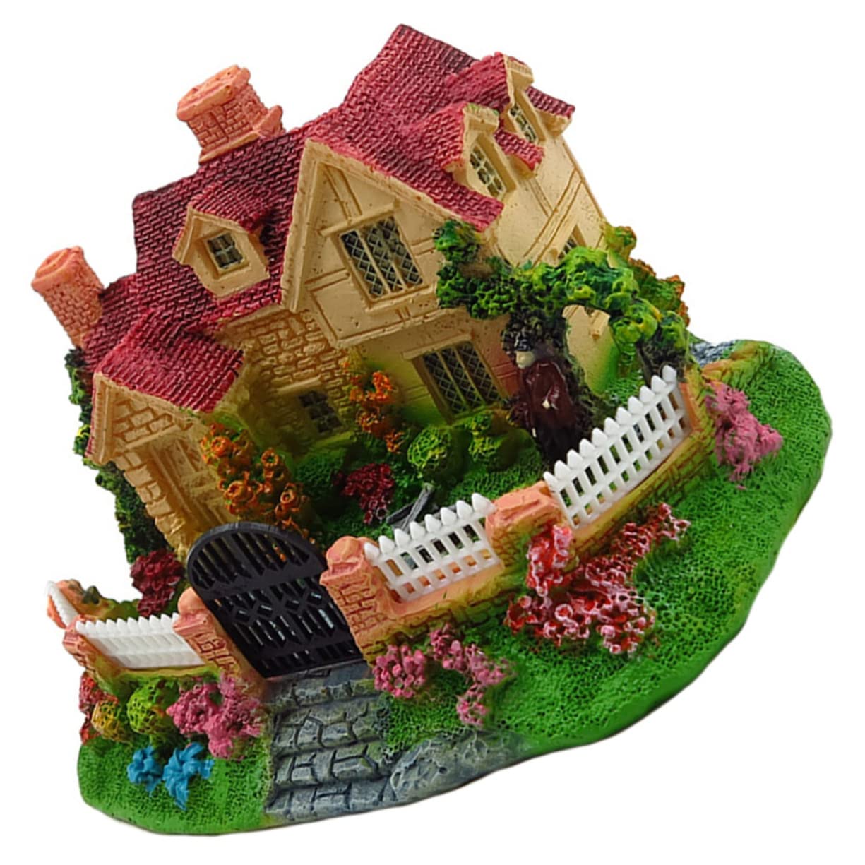 TOYANDONA 2 Piezas Decoración De Pecera Decoraciones para Acuarios Betta Diseño del Acuario Decoración De Peces Paisaje del Acuario Pequeña Casa con Pecera Acuario De Peces Resina Vistoso