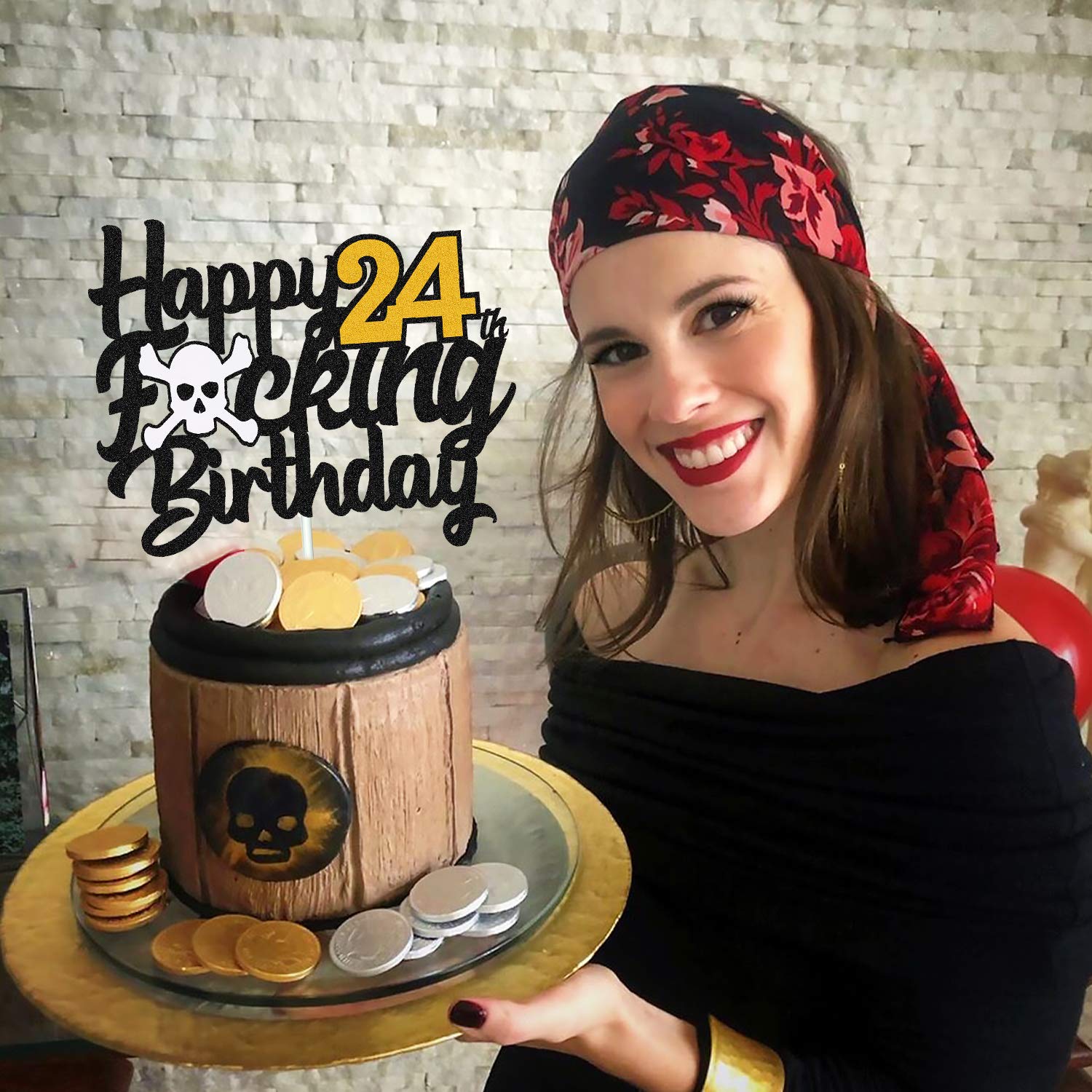 Migeaks Legend Since 2001 - Decoración Para Tarta De Cumpleaños De 25 Años, Para Hombres Y Mujeres De 25 Años, Hecha A Mano Con Purpurina Negra (2001