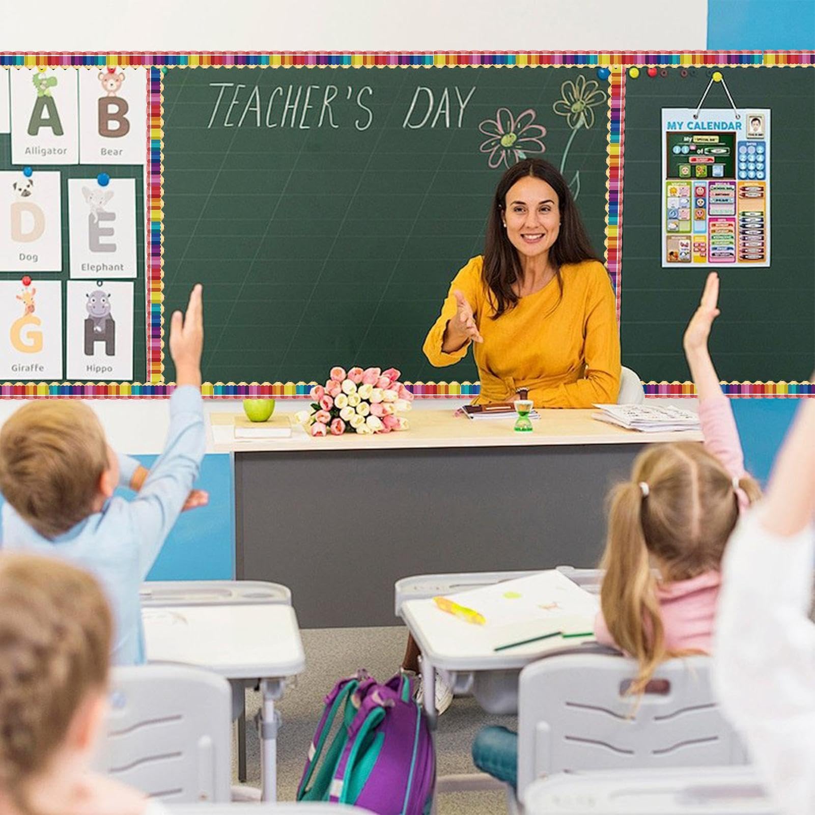Buntstifte Bordüre 15m - Bunte Papier Bordüre Für Klassenzimmer & Deko