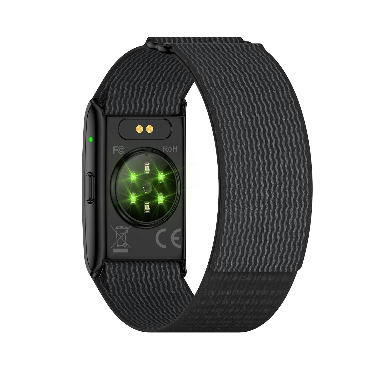 Health Guardian 30+ Tage Akku Smart Band mit winzigem Display, 24/7 Gesundheitsmonitor (HR/HRV/SpO2) & kostenlosem lebenslangen KI-Bericht, kein Abonnement (Schwarz)