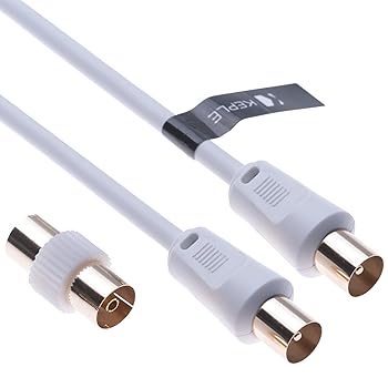 Keple TV Aerial Cable Coaxial Extension Lead 1m, White