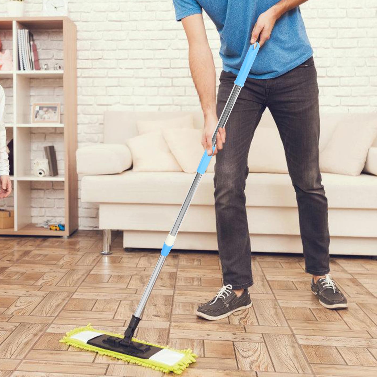 Beavorty Manche de Rechange pour Balai en Acier Inoxydable Mécanisme Télescopique Ajustable et Design Rotatif à 360 Degrés Nettoyage