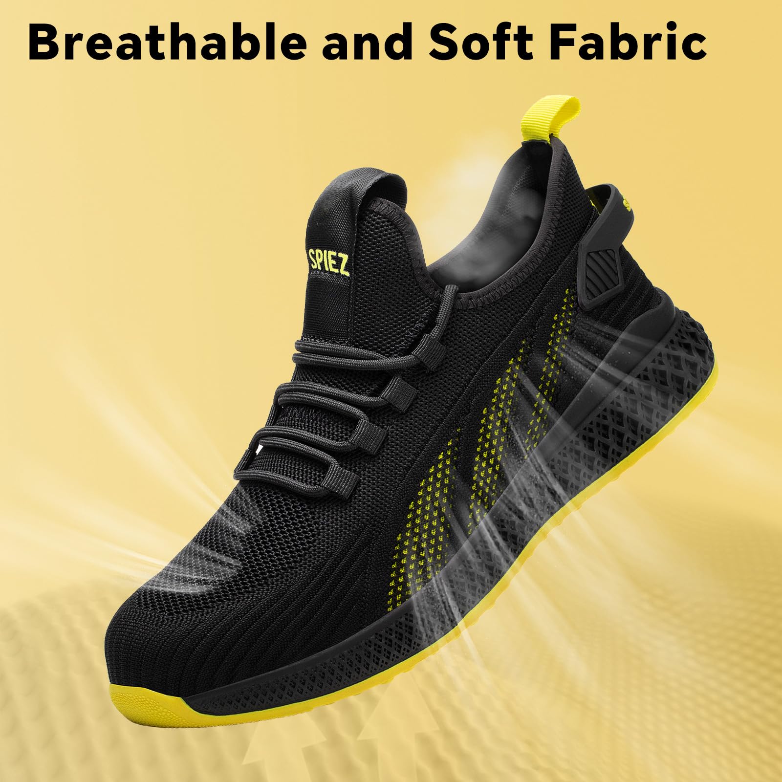 SPIEZ Scarpe Antinfortunistiche Unisex con Puntale Composito, Leggero Scarpe da Lavoro Antiforatura per Uomo e Donna, Comode Sneakers alla Moda da Lavoro e da Indossare Quotidiana