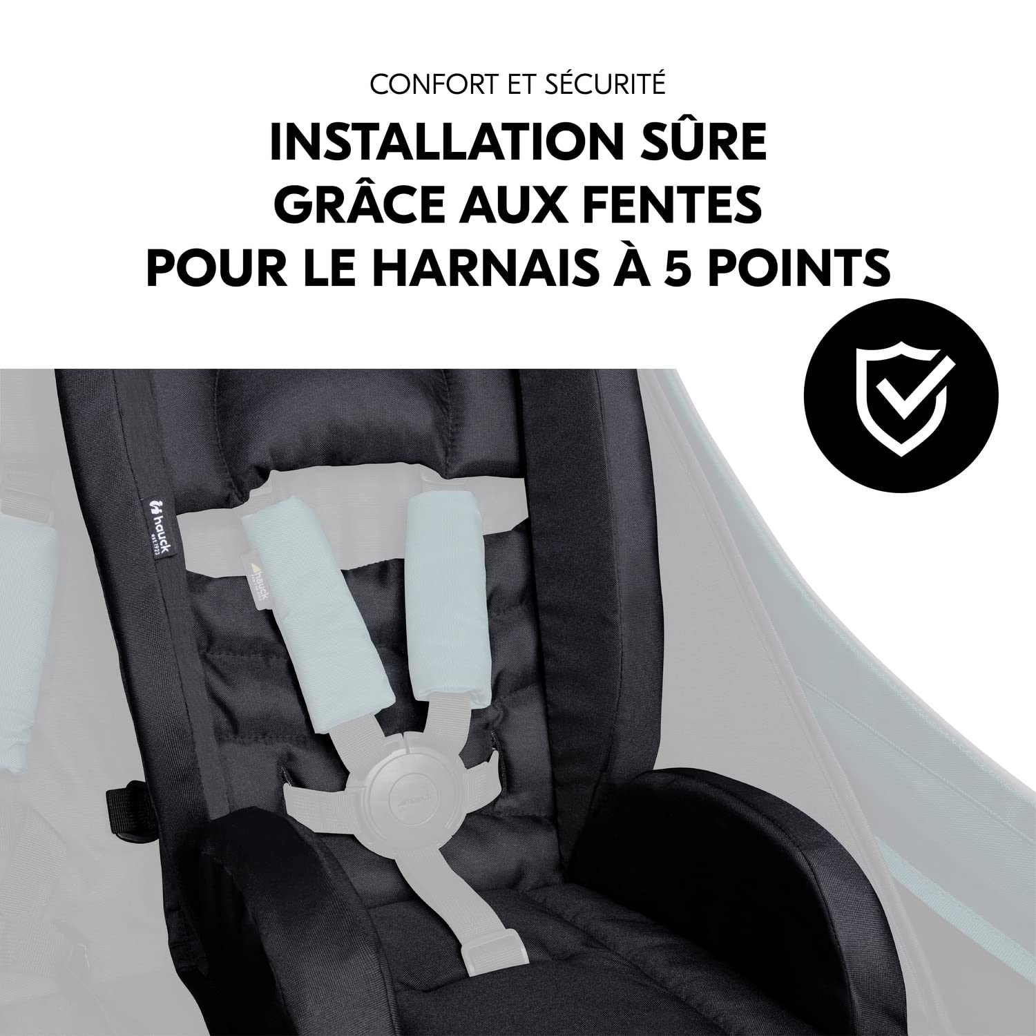 Hauck Réducteur de Siège pour Remorque Velo Enfant Dryk Duo & Dryk Duo Plus, 6-18 Mois, Noir