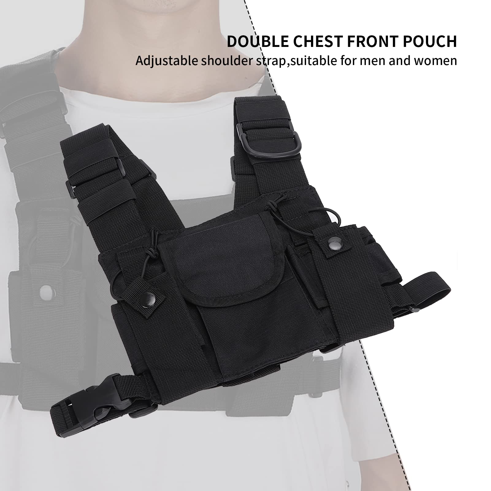 Holster Radio, Sac de Poitrine Universel pour Talkies-walkies, Pack D'étuis pour Harnais de Poitrine Radio, Qualité Militaire de Lutte Contre Les Incendies de Haute Qualité, pour Les Ateliers