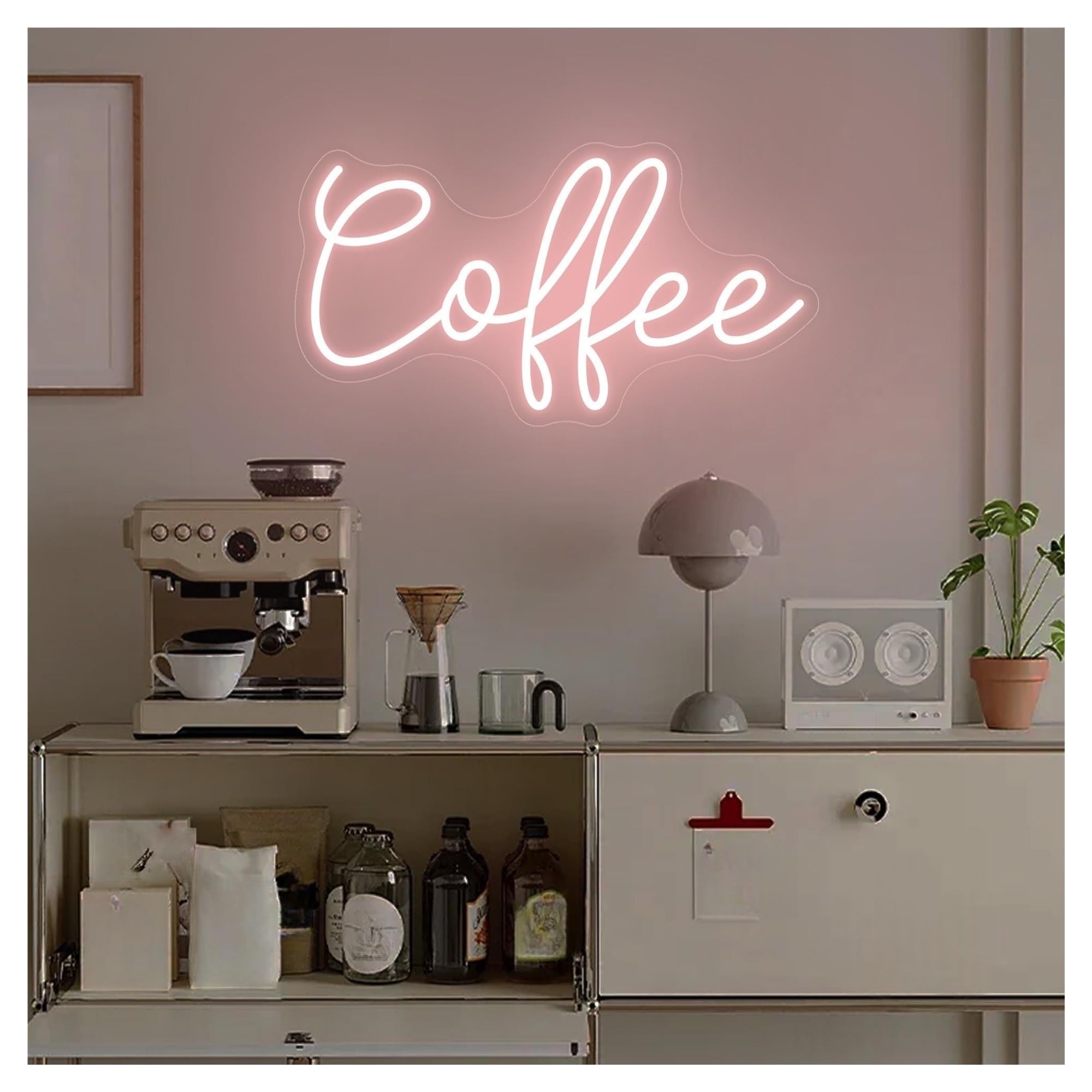 Shouxi D Sign Lamp Coffee Neon Sign, Personalize,Club Cafe Shop Store Business Logo, Bar Welcome 41Cm(D)