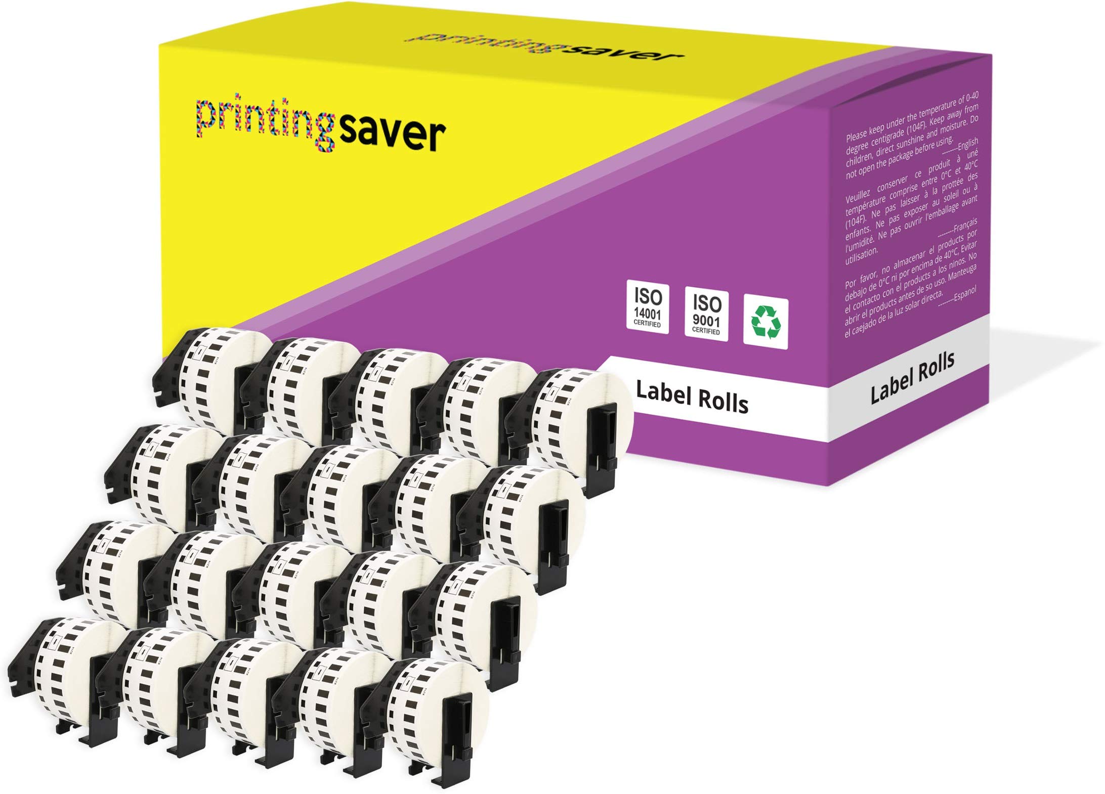 20 x DK-22214 12 mm x 30,48 m kompatybilne taśmy papierowe do P-Touch QL-1110NWB QL-1100 QL-1060N QL-1050 QL-500 QL-500BW QL-570 QL-580 QL-700 QL-71 0W QL-800 QL-810W QL-820NWB