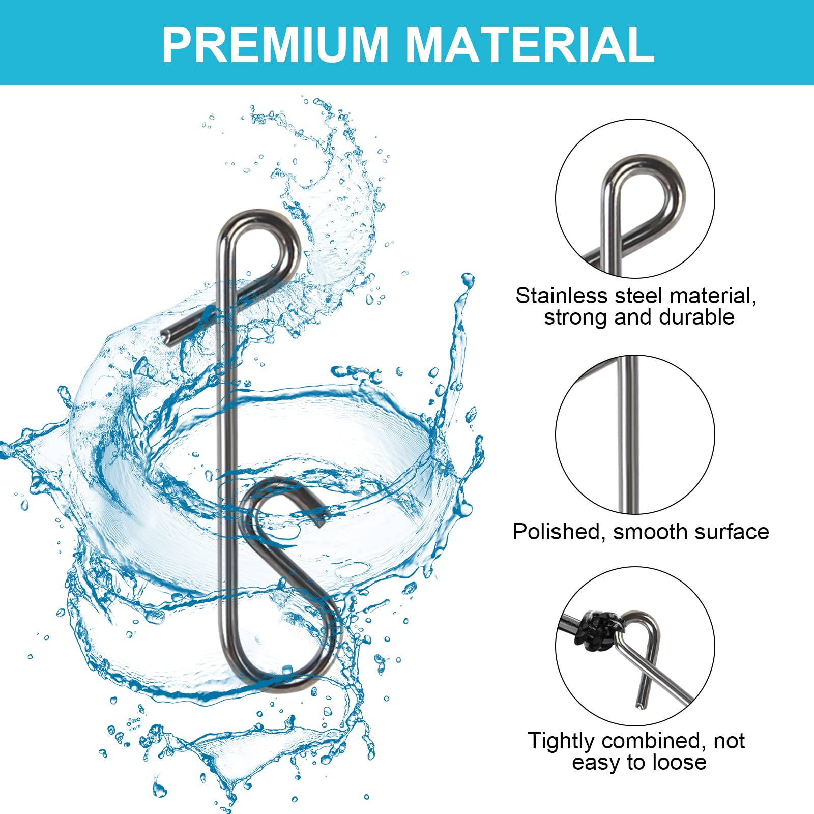 Paradox Fishing Lot De 125 Connecteurs Sans Nœud - 14 Mm à 20 Mm - Connecteur Sans Nœud - Accessoires De Pêche - Émerillons De Pêche