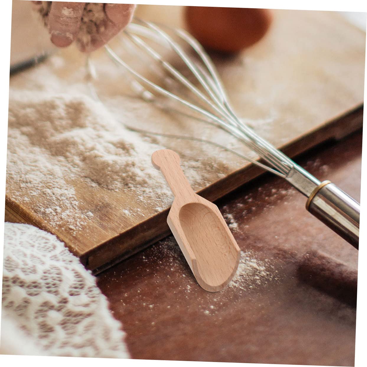 Amosfun 48 Pz Piccolo cucchiaio di legno di faggio palettine caffe palette per caffe Cucchiai da caffetteria cooker Cucchiai da casa mini per scodelle da bucato palline di sale pale da tè