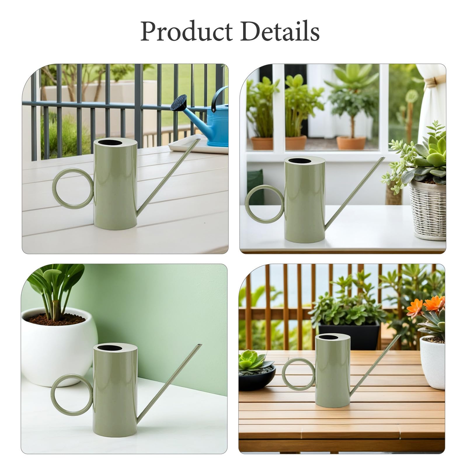 Toyvian Annaffiatoio per Annaffiare Fiori e Piante in Vaso in Acciaio Inossidabile con Beccuccio da 1500ml con Design Elegante per Uso Interno ed Esterno