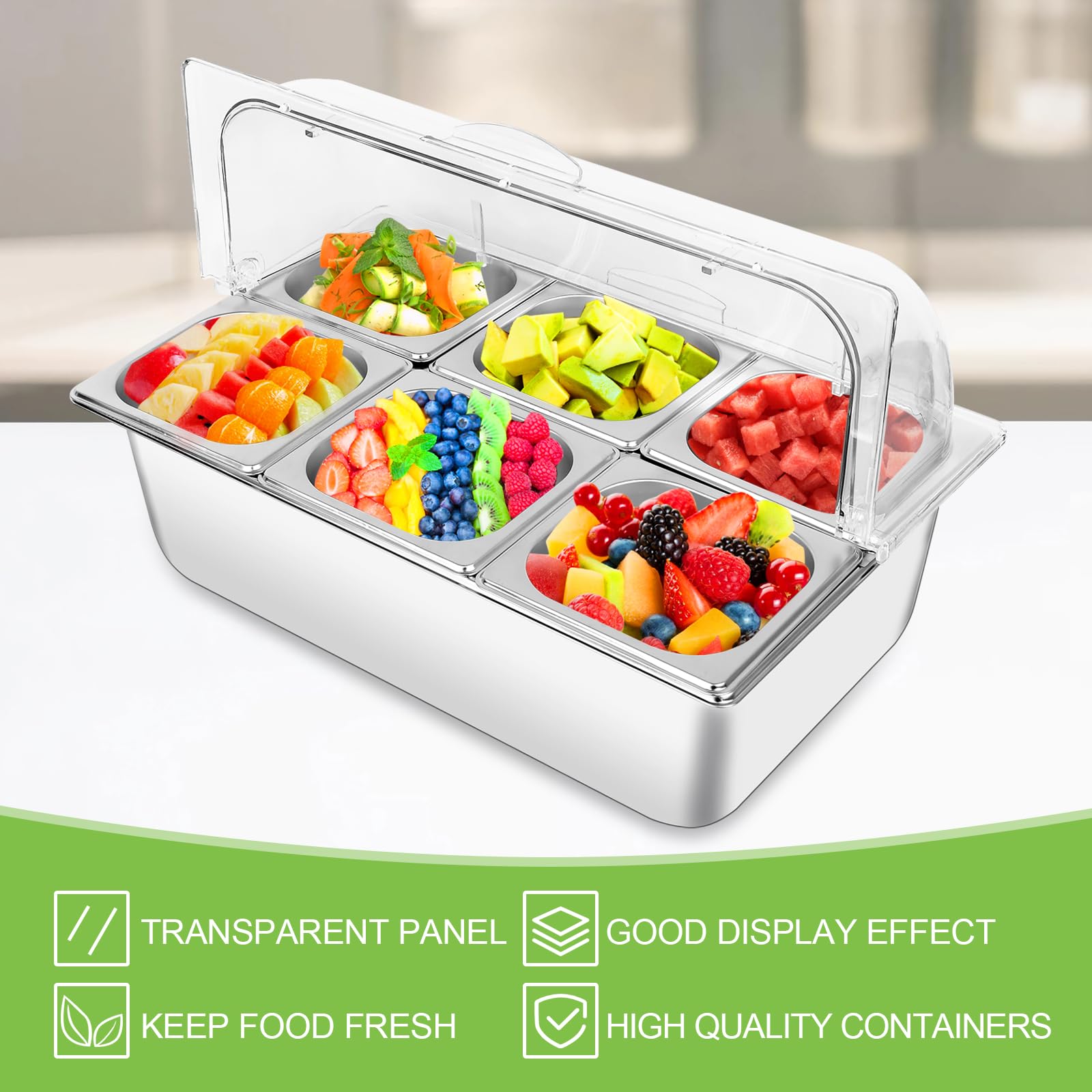 Controsoffitto Food Serving Display Container (6 pan