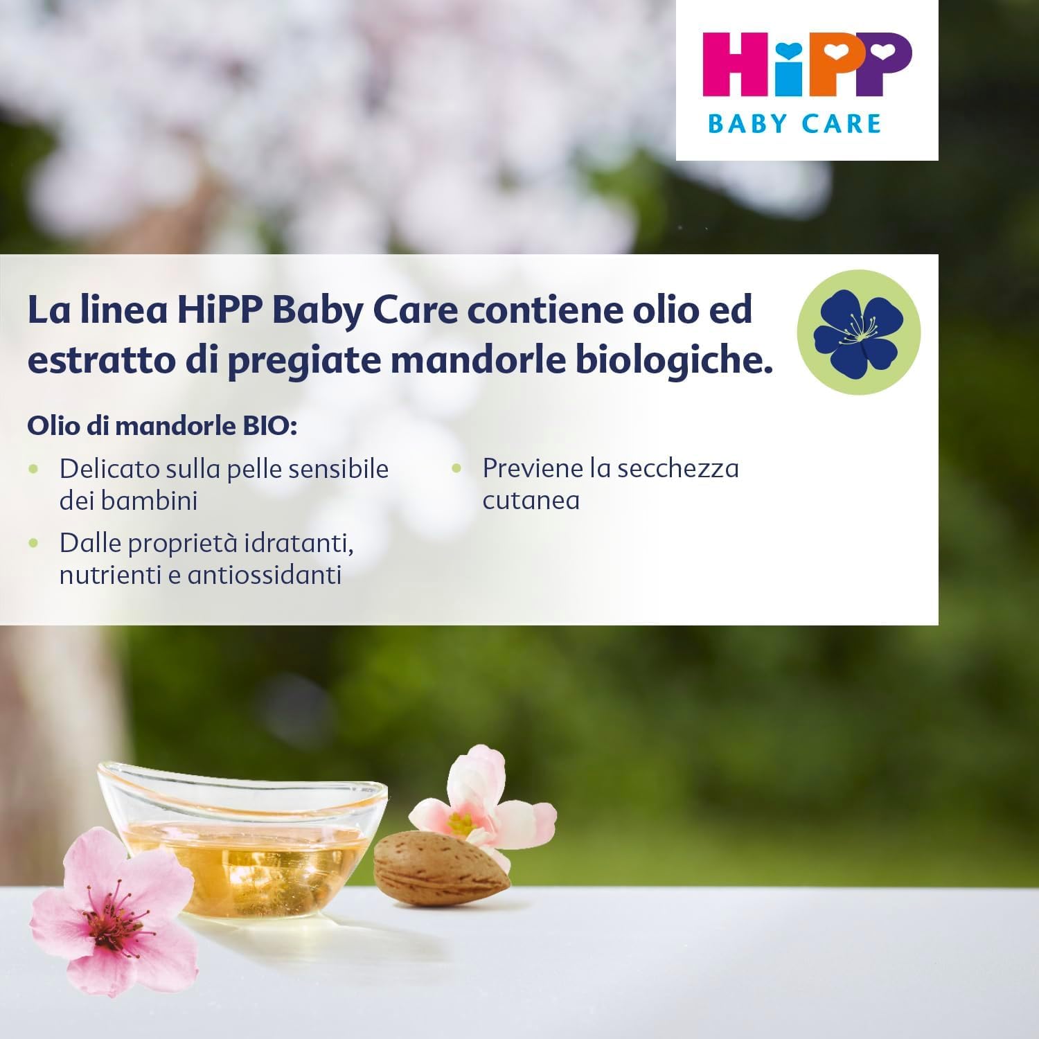 HiPP - Baby Care - Olio Nutriente per Bambini, Nutre e Protegge la Pelle in Profondità, per Pelli Secche e Sensibili, con Oli 100% Naturali, 1 Flacone da 200 ml