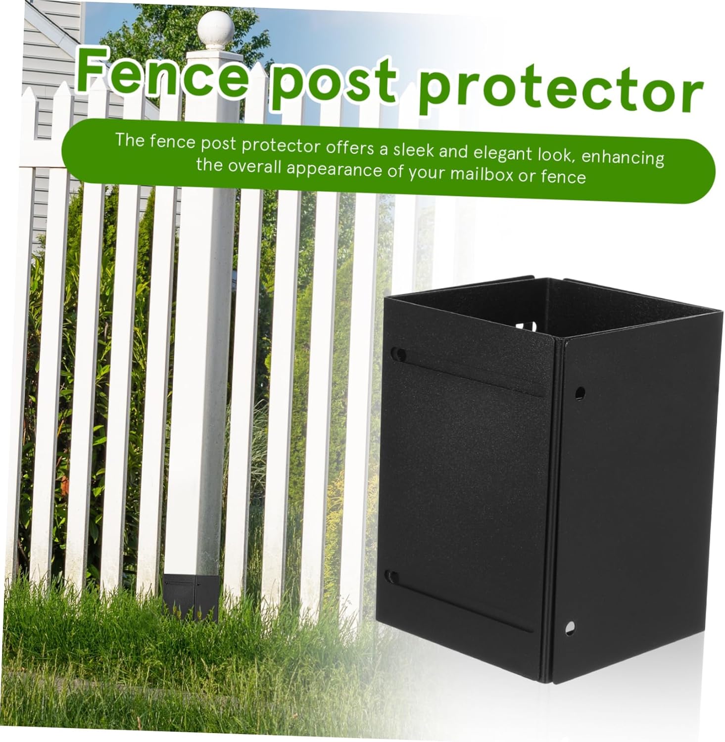 Fence Post Protector Mailbox Fence Post Cap Metal Protector Kit Adjustable Sleeves Base