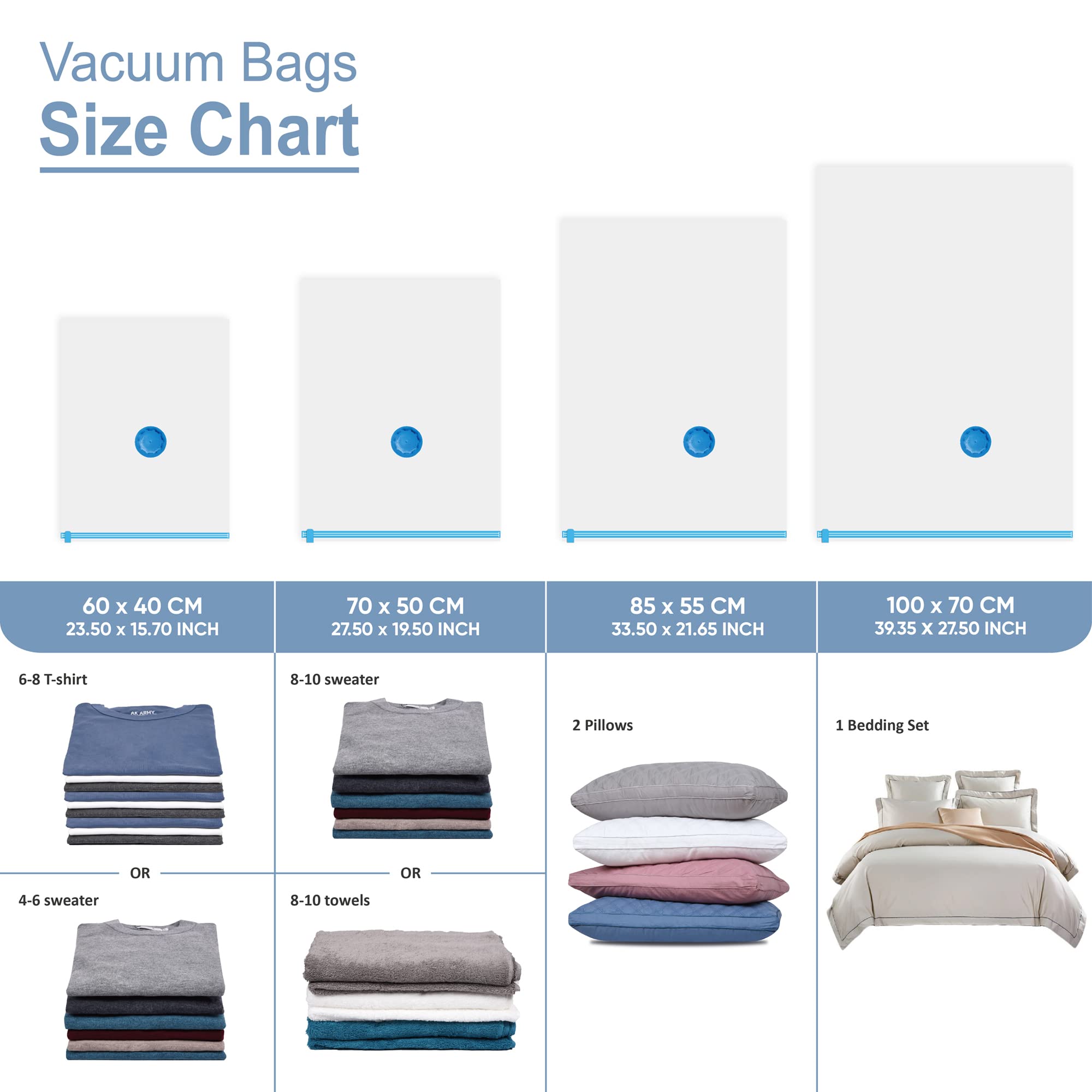 15 bolsas de almacenamiento al vacío que ahorran espacio, bolsas de almacenamiento selladas al vacío (3 jumbo/4 grandes/4 medianas/4 pequeñas) con bomba de mano, bolsas de sellado al vacío para ropa,
