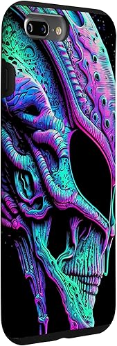 Miniatura 21 de iPhone 13 Pro Trippy Vaporwave Alien Head Skull Dripping Paint UFO Art Case