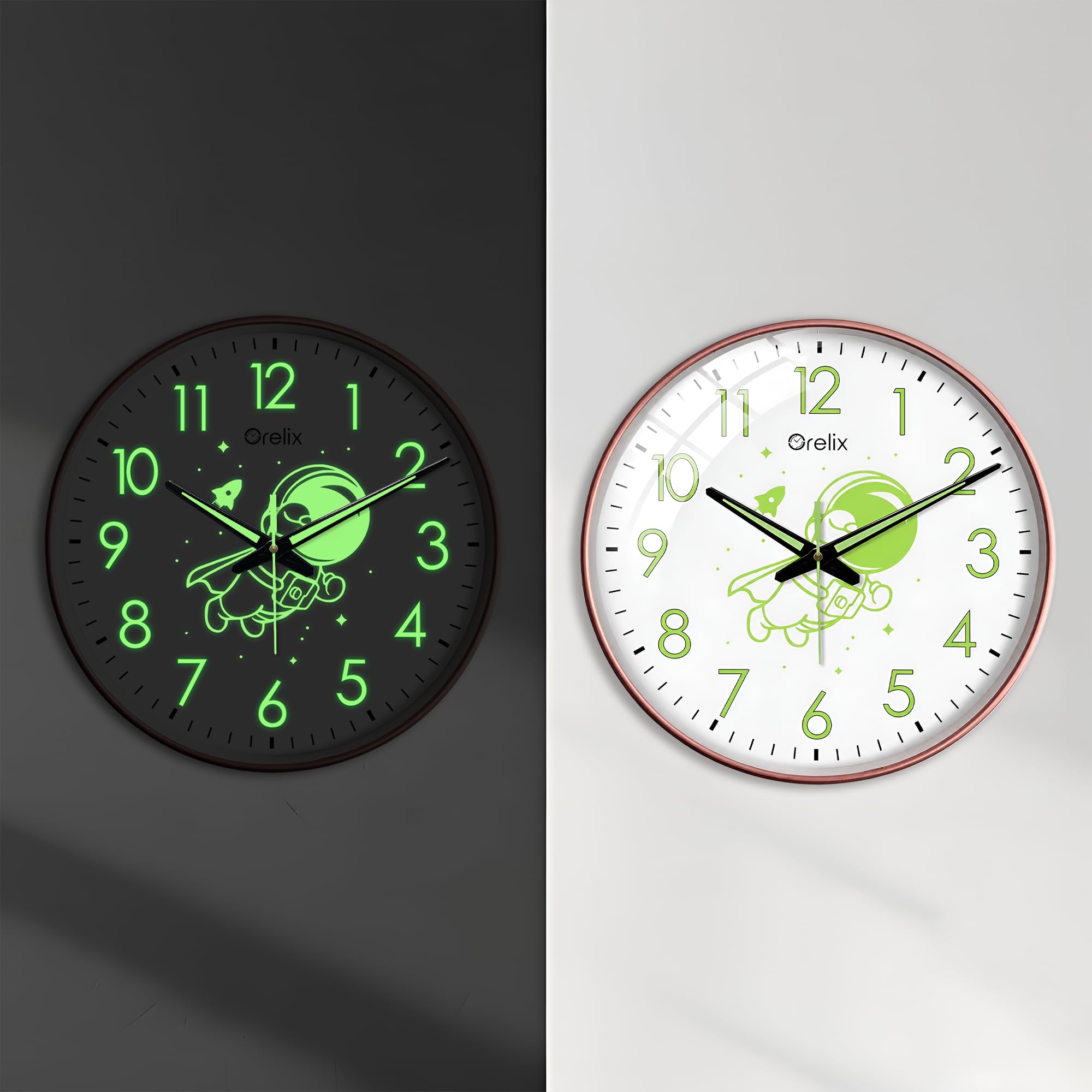 Antique Radium Glass Wall Clock Night Glow for Bedroom, Living Room | Silent Quartz Wall Watch with Luminous Numbers | Large Fancy Stylish Decorative Clock for Home, Office Décor Use-image-39