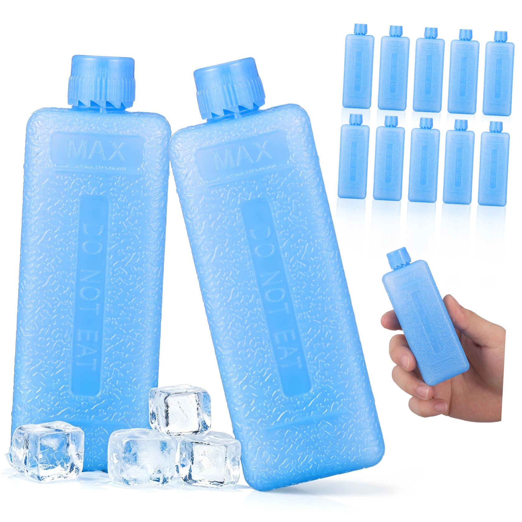 jojofuny 20 Pezzi Ice Box Condizionatore Confezioni Freezer Riutilizzabili in PE per Atmosfera, Raffrescatore Portatile per Preservazione Alimenti e Picnic Outdoor