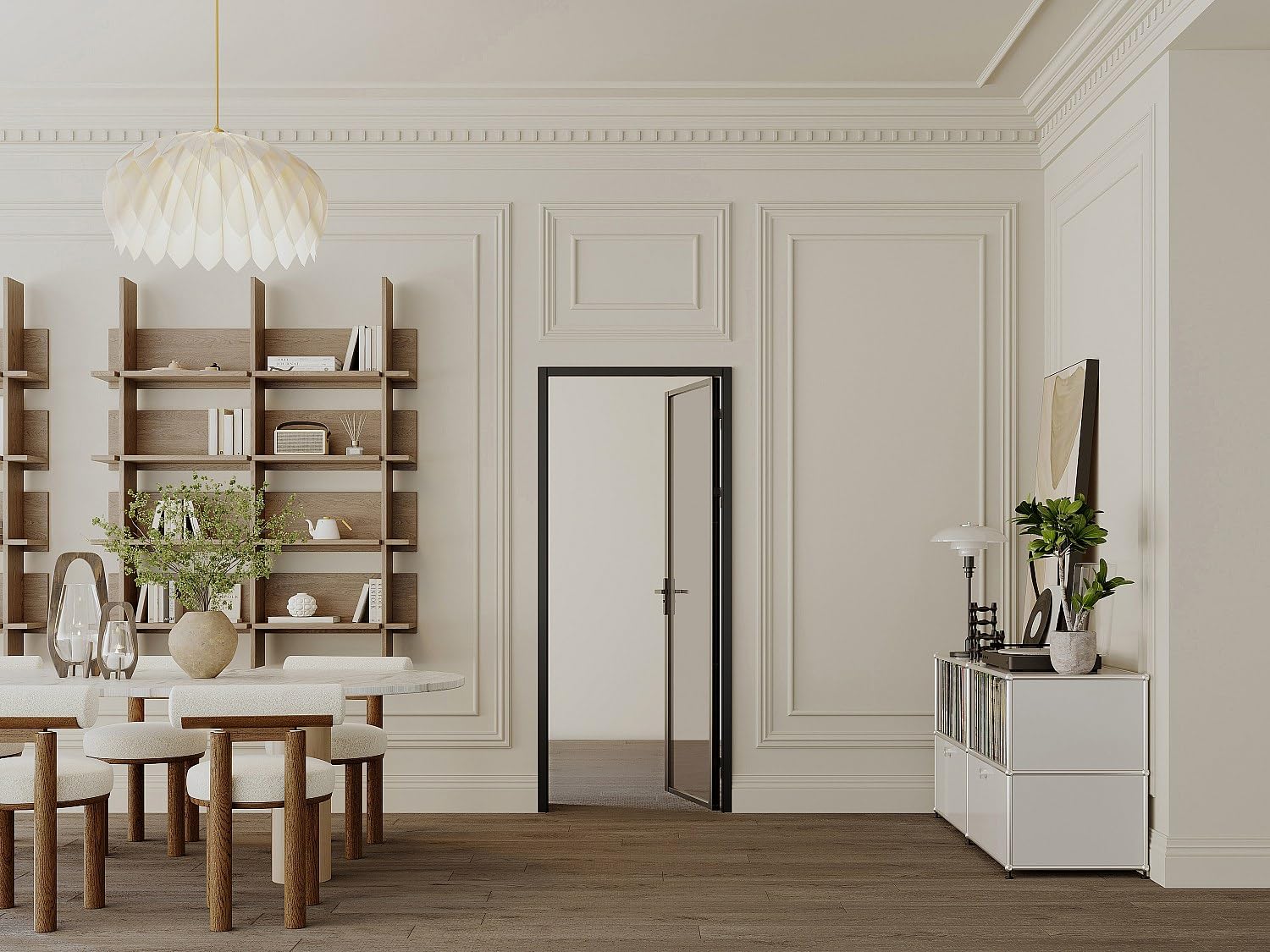 Vente-unique - Puerta con marco Loxton - L 93cm x A 3.5cm x H 204cm - cristal templado - negro