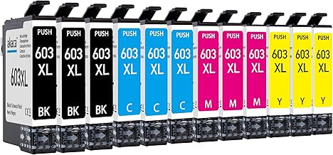 akaca 603XL (Pack de 12) Cartouches d'encre Compatibles avec Epson 603 XL, pour Expression Home XP-2100 XP-3100 XP-4100 XP-4150, Workforce WF-2830 WF-2835 WF-2840