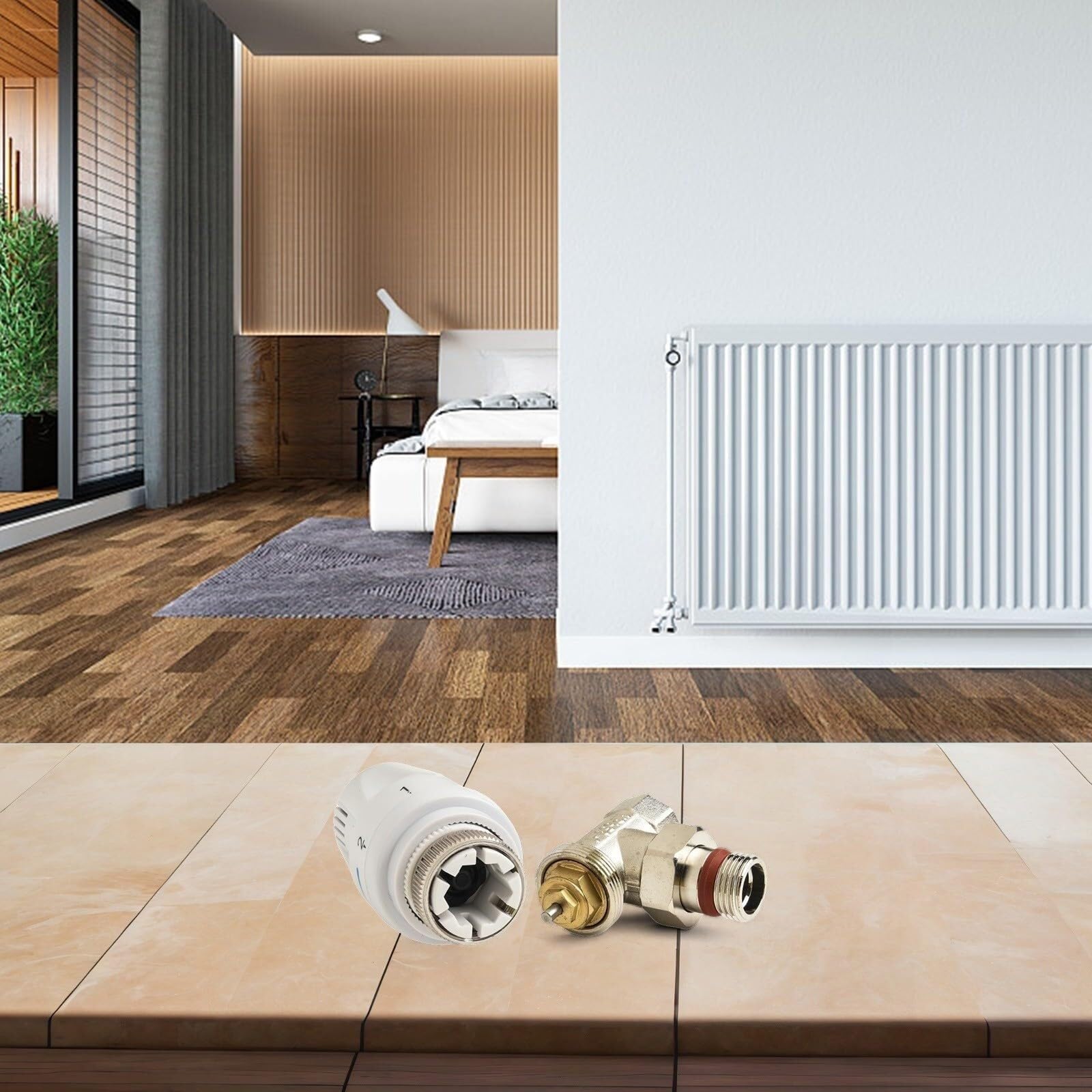 Valvola termostatica per termosifone, G1/2 G3/4, valvola automatica per riscaldamento a pavimento, con 5 controlli di temperatura