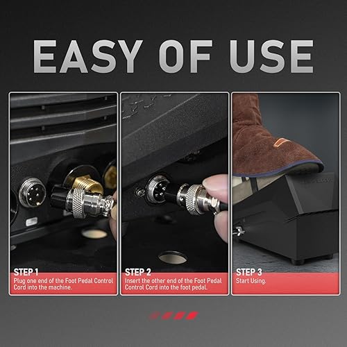 Miniatura 7 de YESWELDER Pedal de soldadura TIG, pedal de control de amplificador, compatible con TIG-200P ACDC TIG-205P YWT-200DC y otras máquinas con control de