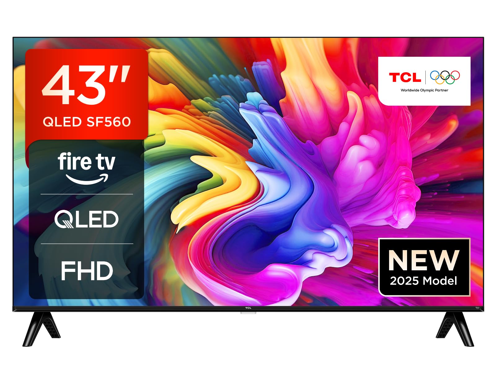 TCL 43SF560 – 43 Zoll  Full HD Smart QLED Direct LED TV mit Fire TV & HDR  Alexa auf Abruf  Metallic Design  Rahmenlos