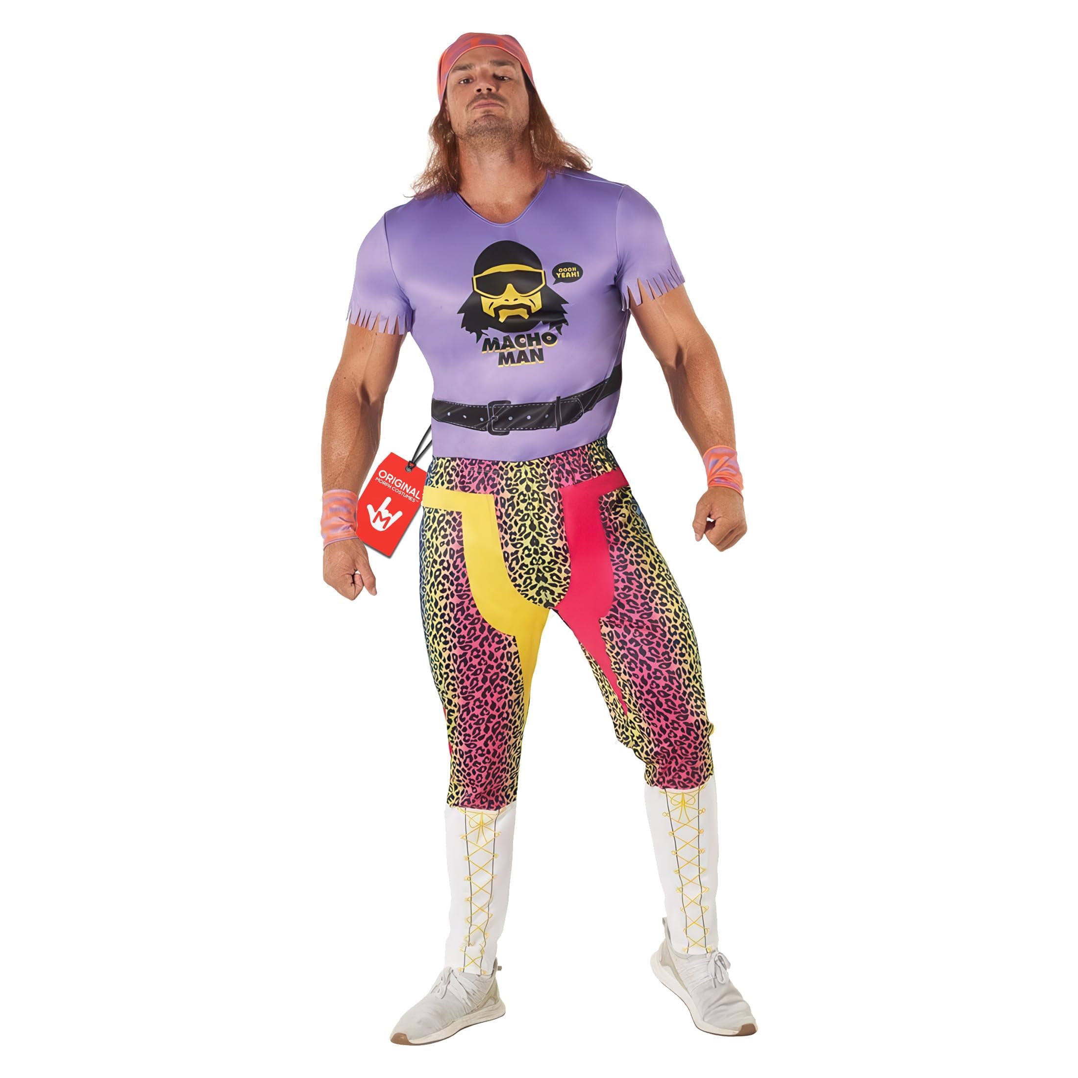 Morph Licencjonowany klasyczny kostium WWE Macho Man Randy Savage fioletowy dla dorosłych na Halloween