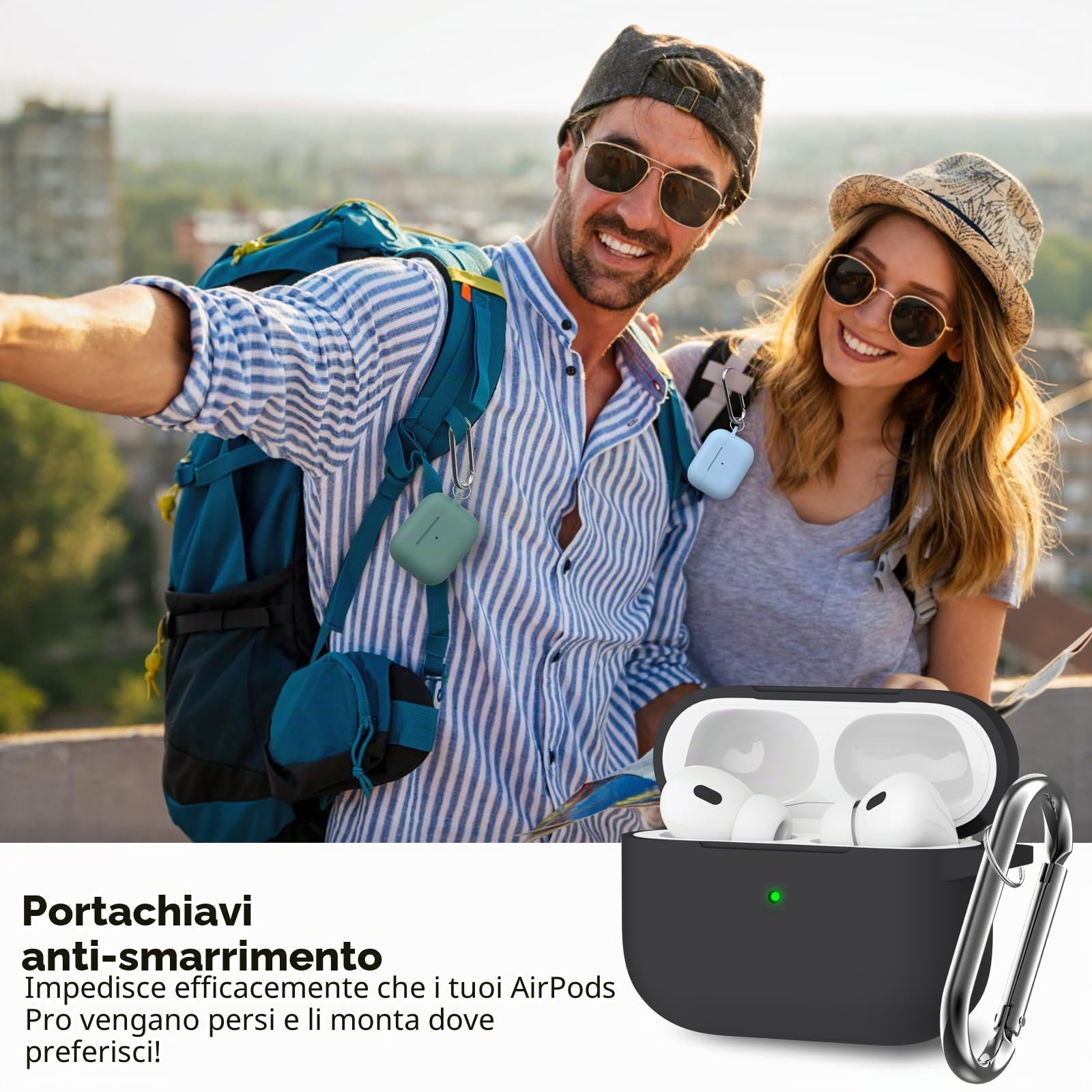 Inesore Compatible with Airpods Pro 2 Custodia Cover,Silicone Protective Case for Apple Airpods Pro 2nd/1st Generation Charging Case with Keychain and Cleaner Pen,for Women Men-Black
