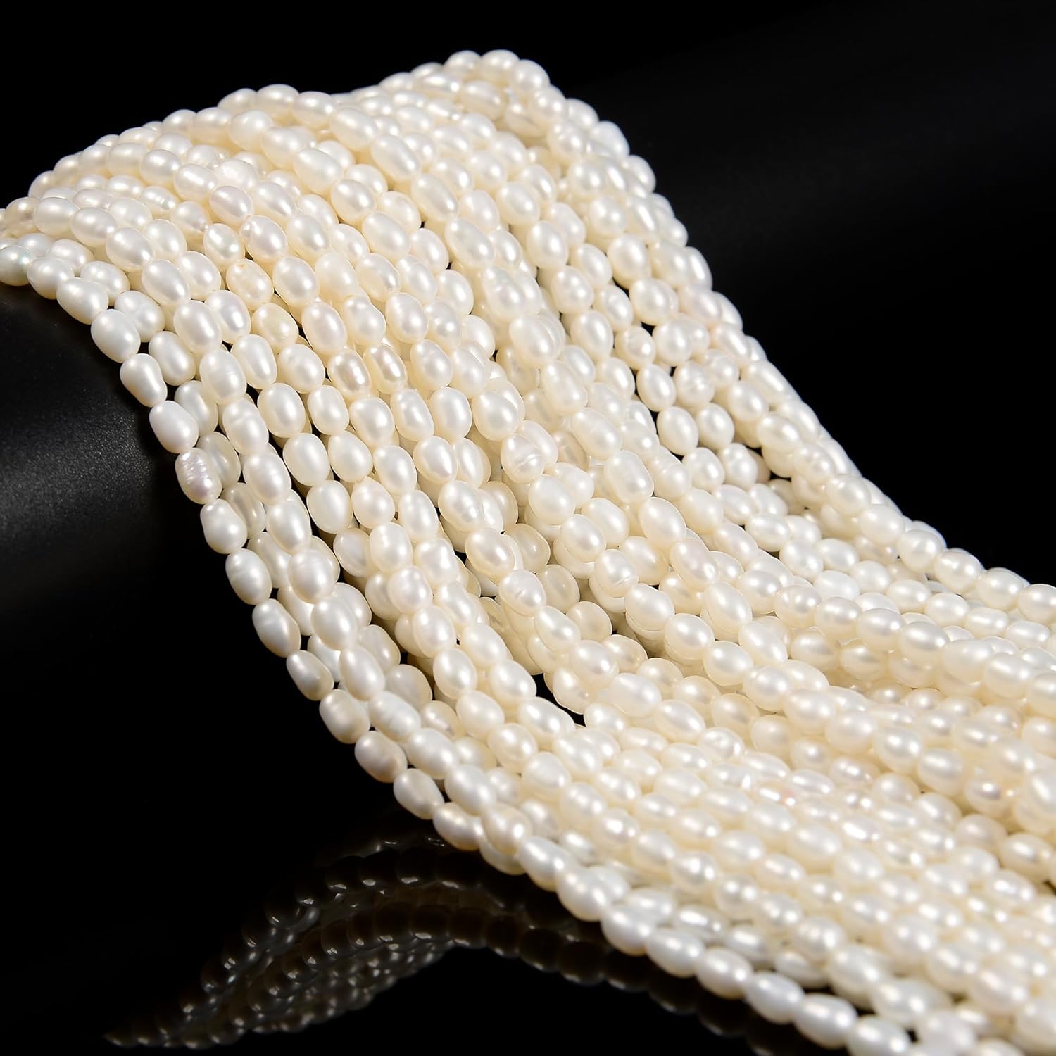 Fresh Water Pearl Rice Shape Approx 4x5mm 15.5" Strand