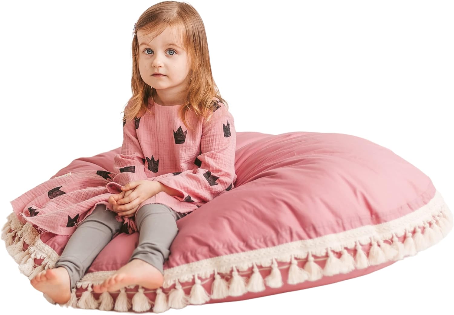 MINICAMP Large Kids Floor Cushion – Ultra Fluffy Washable Bean Bag Chair & Reading Pillow with Boucle Sherpa Cover – Soft Kids Lounger Floor Seat for Playroom, Bedroom or Nursery - Made in EU