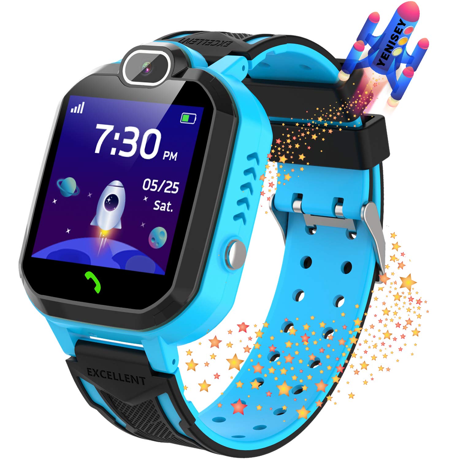 Kids Smartwatch for Boys Girls Phone Game Smart Watch for Kids Children Music Player Camera Alarm Clock Birthday Gift by YENISEY (Blue)