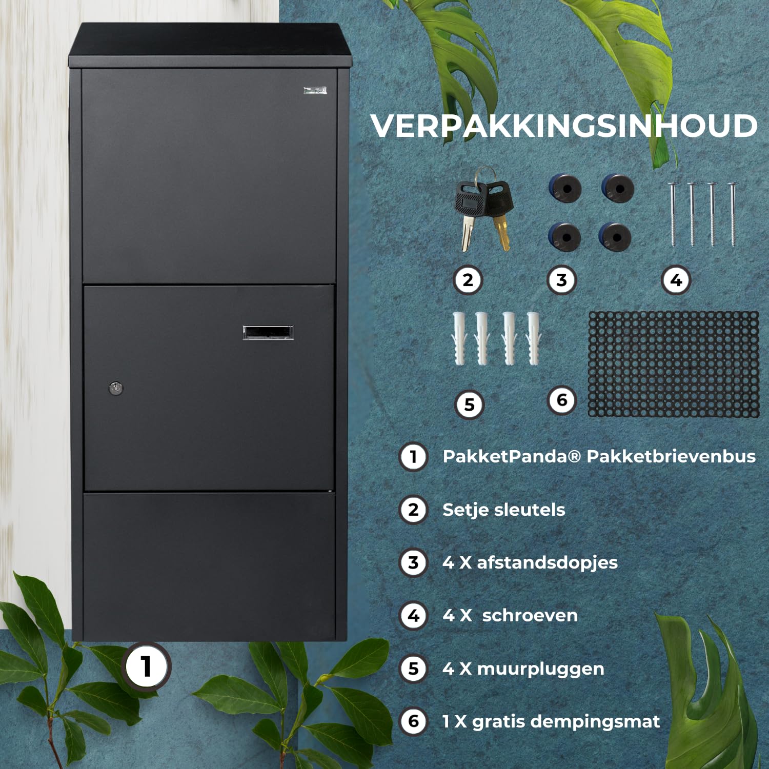 Smart PaketPanda® Paketbriefkasten mit App, XXL Paketbox, geeignet für Briefpost und Pakete, Benachrichtigung bei jeder Lieferung usw.