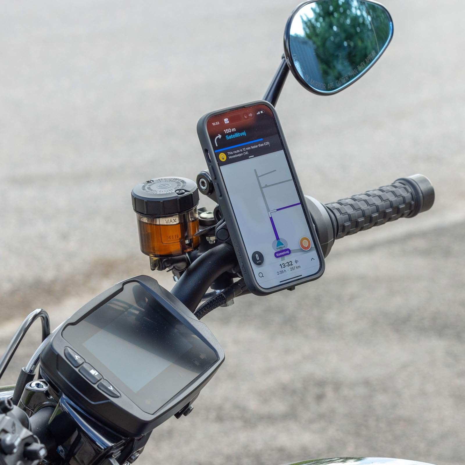 Quad Lock Supporto moto con freno e frizione cover MAG e cover originali compatibili per il supporto del telefono Moto