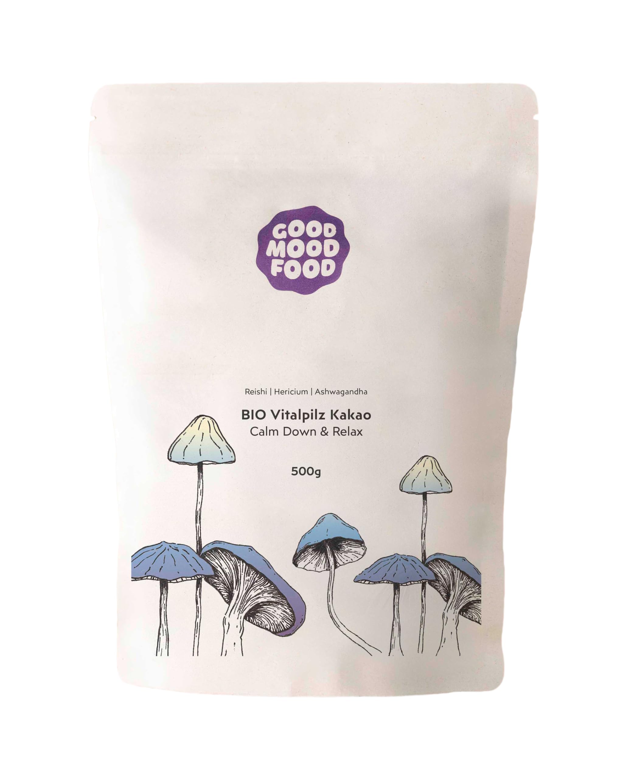 Bio Vitalpilz Rohkakao Calm Down & Relax 500g - Vegan, entspannend