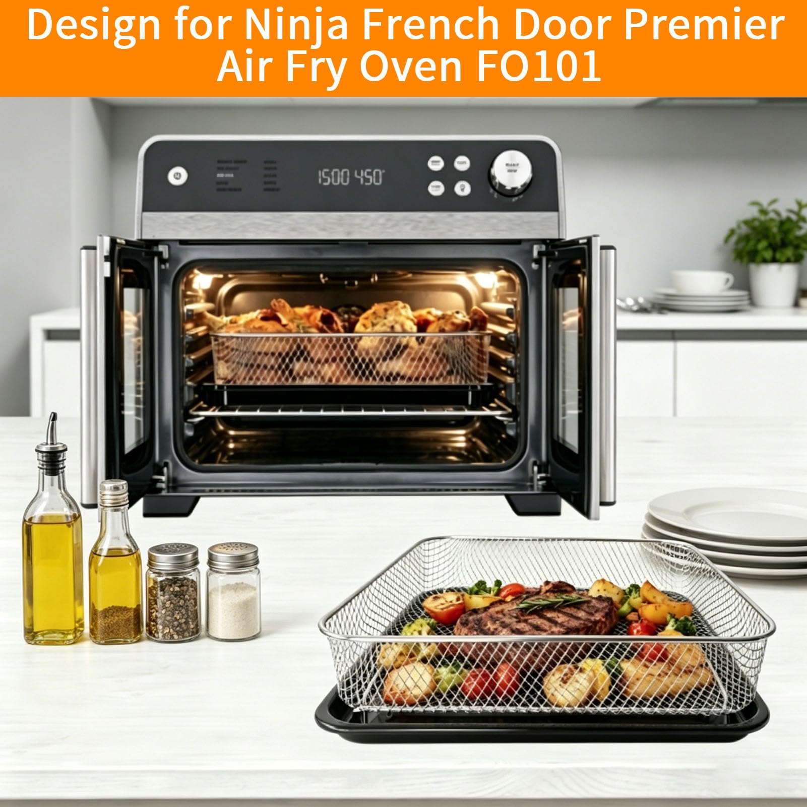 Amazon.com: GCQFZ 3 IN 1 Air Fry Oven Tray Basket Broil Rack Kit