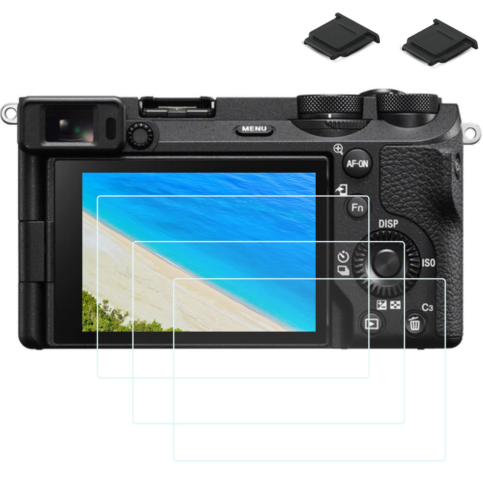 PCTC Screen Protector for Sony Alpha A7C II 7C II A7CII A7CR A6700 6700 ZV-E1 ZVE1 Camera, 0.3mm 9H Hardness LCD Tempered Glass Cover [3+2 Pack]