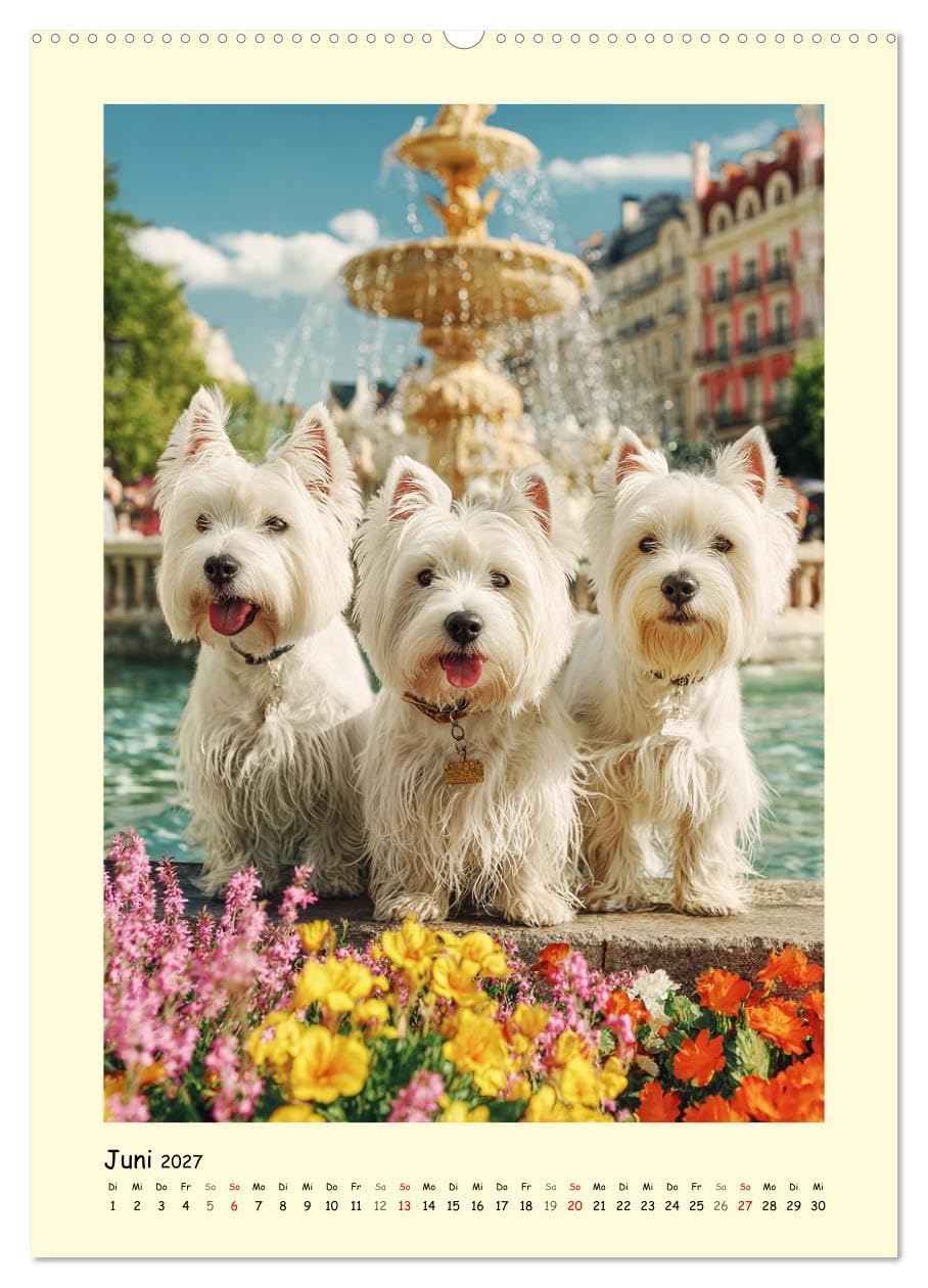 Süßer Wuschelkopf. West Highland White Terrier Momente (Wandkalender 2027 DIN A2 hoch), CALVENDO Monatskalender: Die fröhlichen, mutigen und charmanten Westies in zauberhaften Bildern (CALVENDO Tiere)