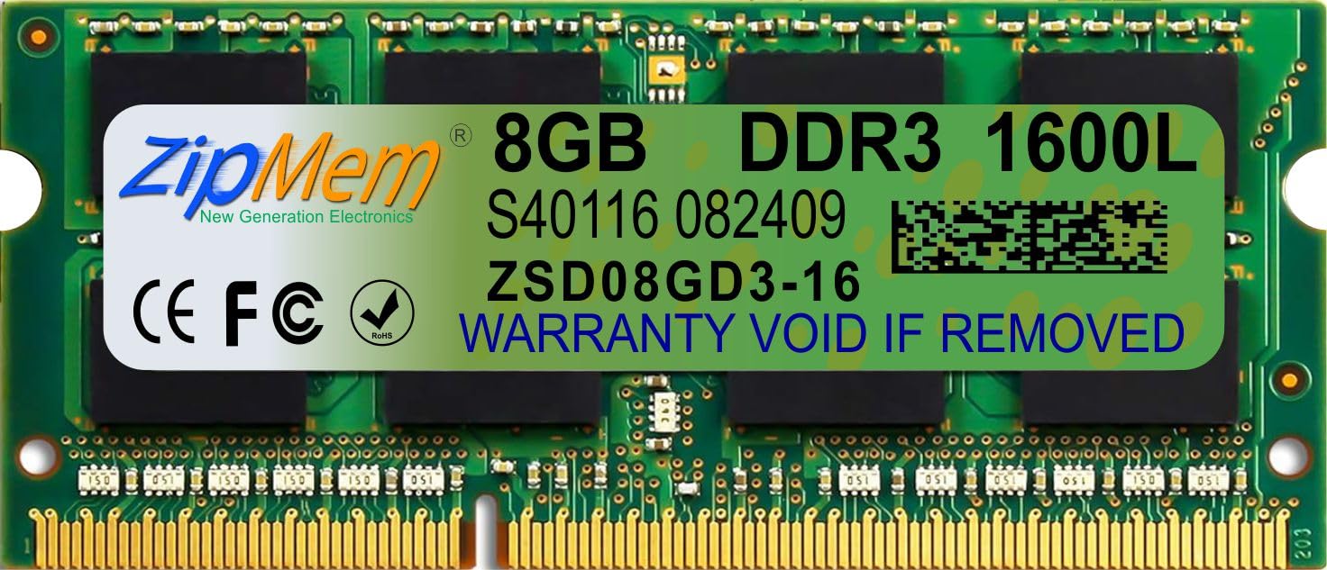 Zipmem® 8GB DDR3 RAM | 1600MHz Laptop RAM | Notebook RAM |Laptop-Memory | SO-DIMM | CL-11 | PC3-12800 | 2Rx8 Dual Rank | Made in India| -3 Year…