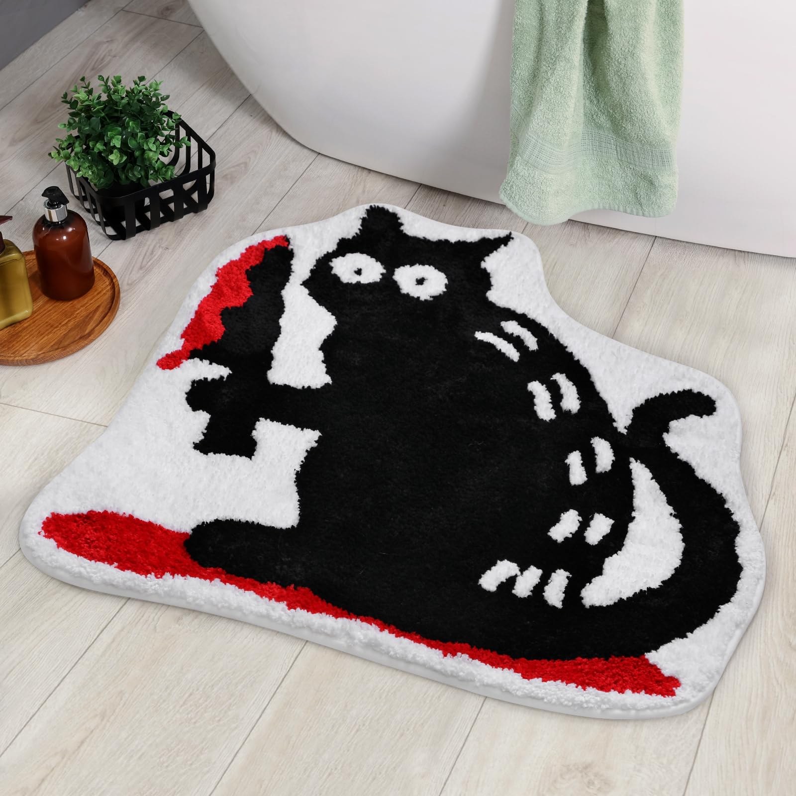 Amazon.com: Percozzi Murder Cat Bath Mat Knife Cat Tufted Rug