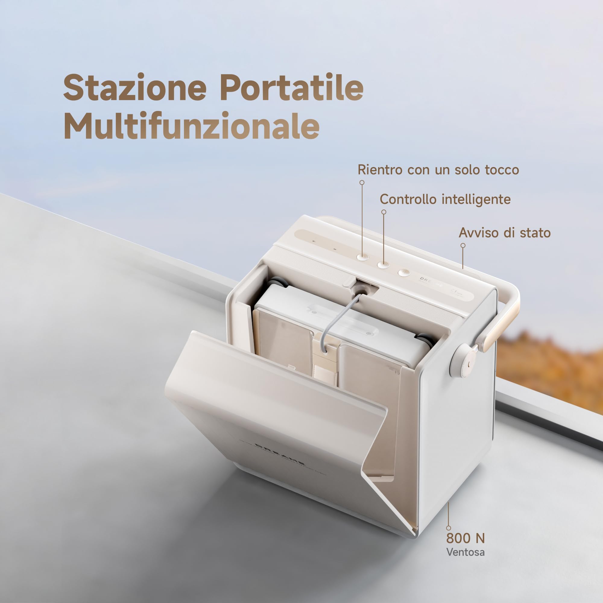 DREAME C1 Station S Kit Robot Lavavetri Intelligente, Base Automatica, Pulizia Angoli CornerClean, Doppio Spruzzo, Copertura Totale, Avvolgicavo Integrato, Protezione Completa