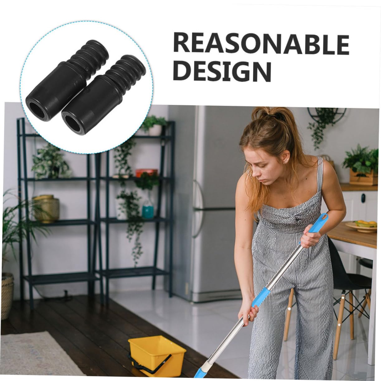 6 Piezas Adaptador Roscado para Mango de Escoba Punta de Plástico Resistente para Reparación y Extensión de Postes Telescópicos Compatible con Tubos de Instalación Rápida y