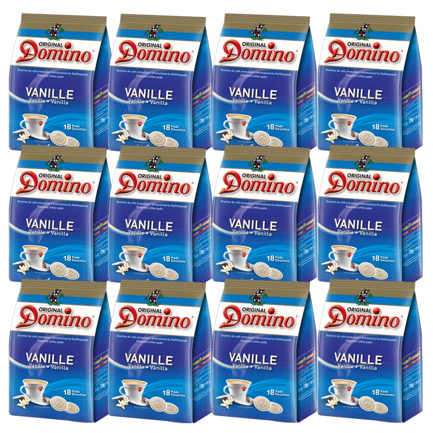 DOMINO | 12x18 dosettes de café aromatisé à la Vanille | COMPATIBLES SENSEO®