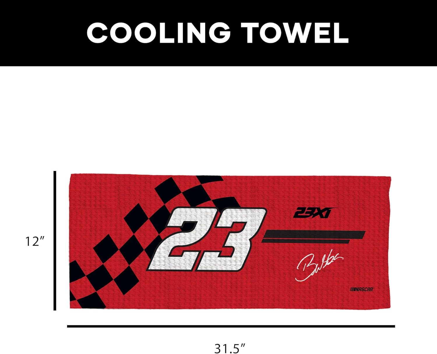 Northwest NASCAR Bubba Wallace Fast Track Cooling Towel, Quick Dry Lightweight Breathable Workout Fitness Gym Outdoor Sports Accessory, 12 x 31.5 Inch