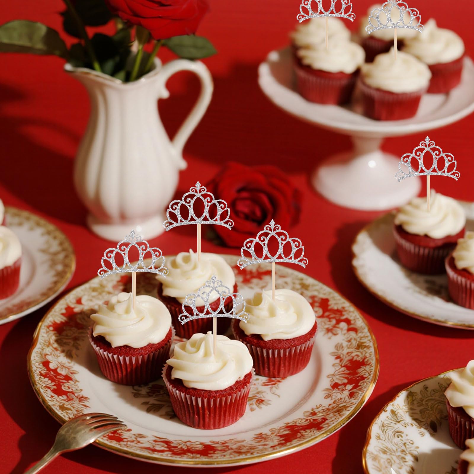 24Pcs Crown Cake Topper Mini Baby Crown Queen Crown Small Princess ...
