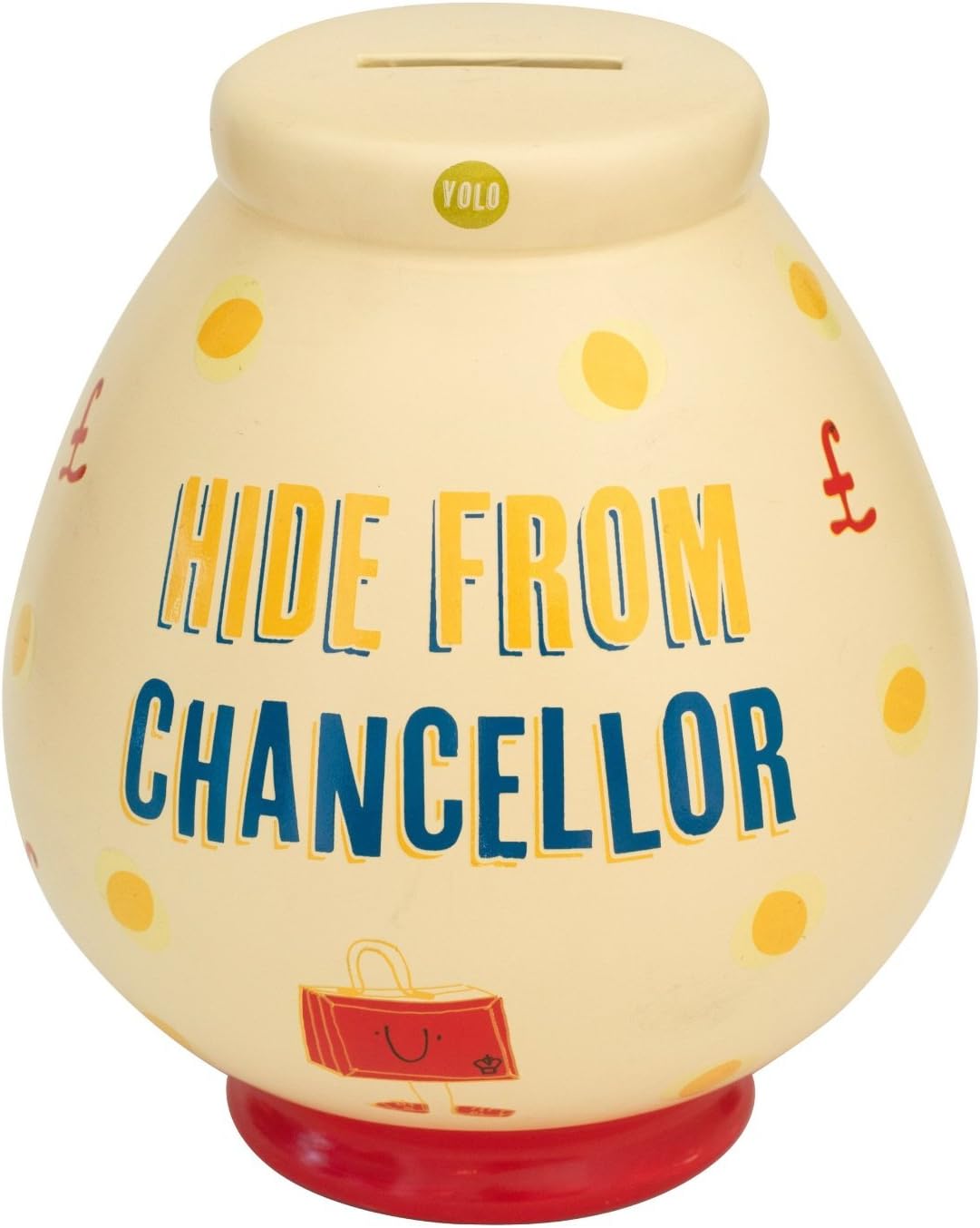 YOLO® Hide From Chancellor Ceramic Money Pot Piggy Fund Coin Saving Bank - Break To Open