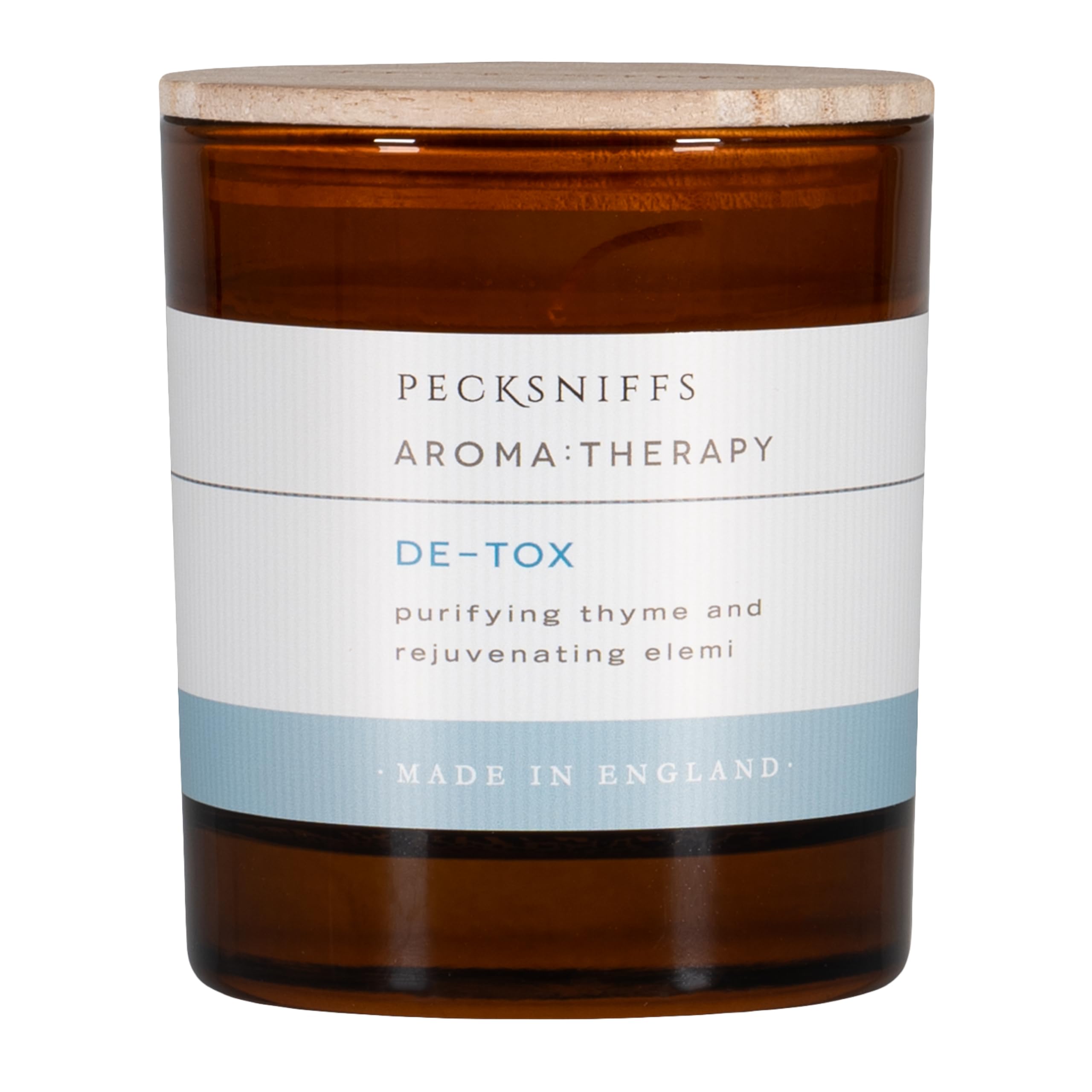 Pecksniff’s Scented Candle, Detox with Thyme, Long Burning Aromatherapy Candle with Lid, 1 Wick, 150 g/5.29 oz