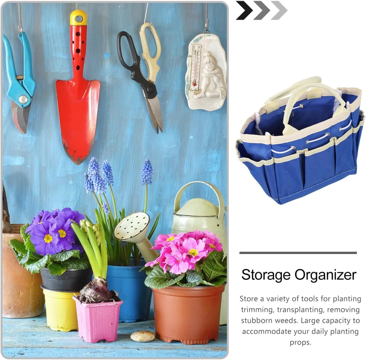 Multifunctional Garden Tool Storage Tote Bag Portable Oxford Cloth Organizer with Multiple Compartments for Gardening Tools Accessories and Outdoor Use image 5