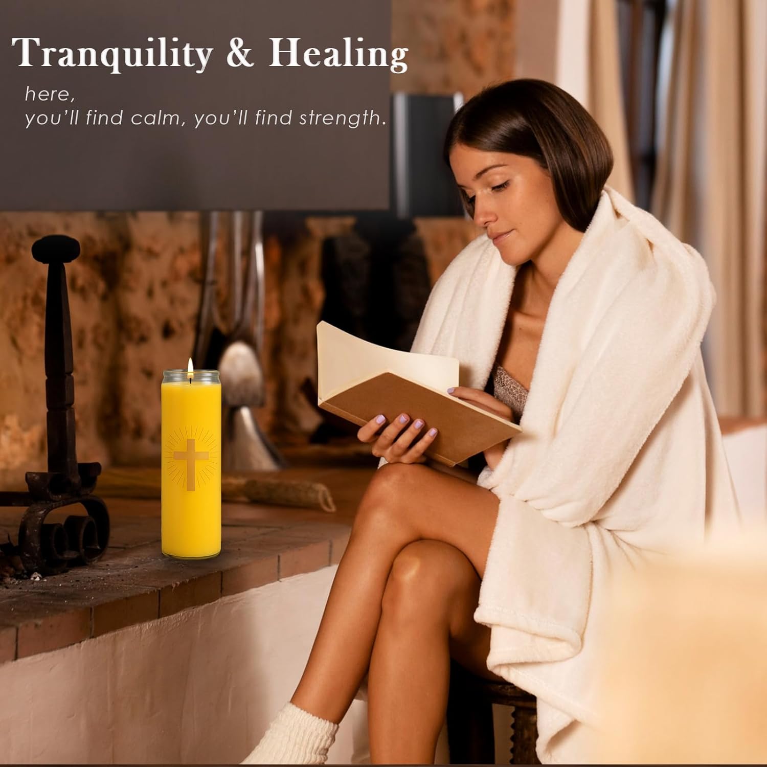 2 Packs Beeswax Catholic Candles, 7 Day Prayer Candles in Glass with 100 Hours Long Burn Time, Honey Fragrance Religious Devotional Candle for Memorials, Vigil, Church - Image 7