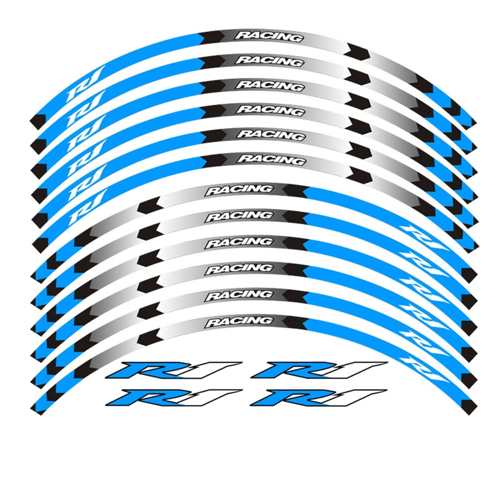 Decorative Stickers 17 Inch Motorcycle Wheel Decals Reflective Stickers Rim Stripes for Y-AMAHA YZF R1