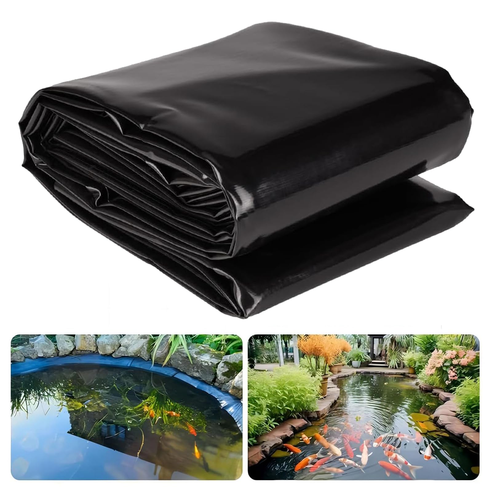 Fischteich Auskleidung XXIOJUN Teichfolie 0,4mm Schwarz - 2x3m HDPE Folie  Für Fischteiche HDPE Teichfolie 0,4mm, image size:1600x1600